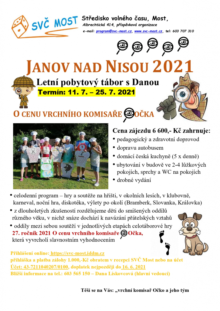 Letní tábor Janov n. Nisou s Danou