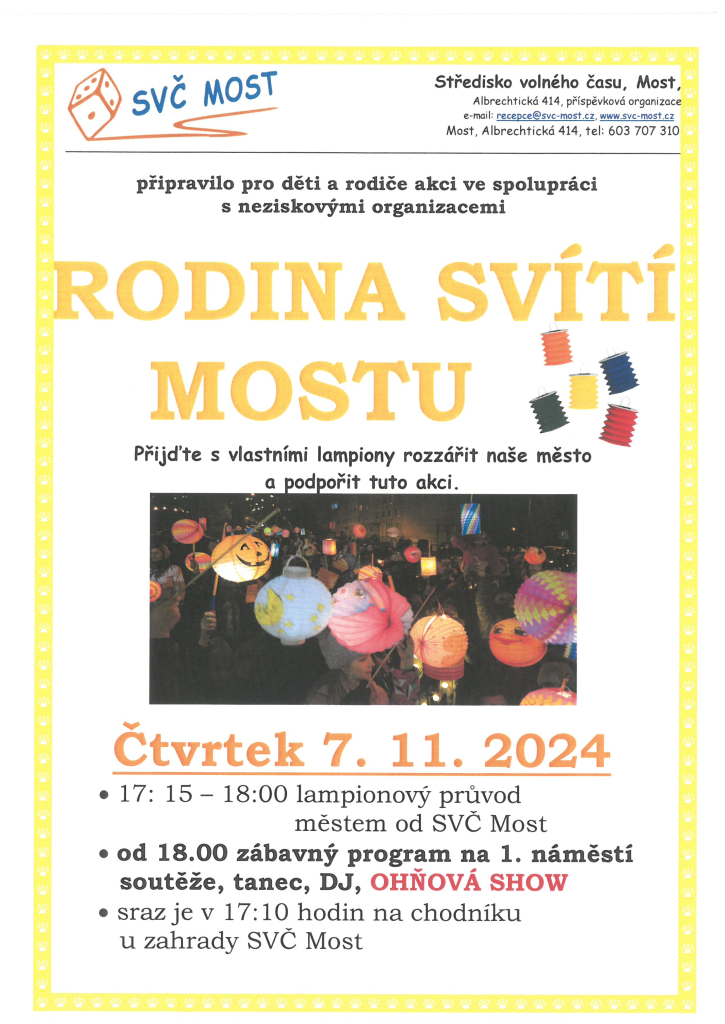 Rodina svítí Mostu