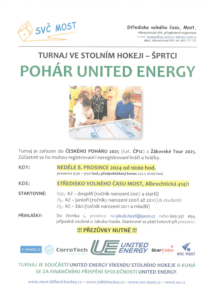 United Energy Víkend stolního hokeje