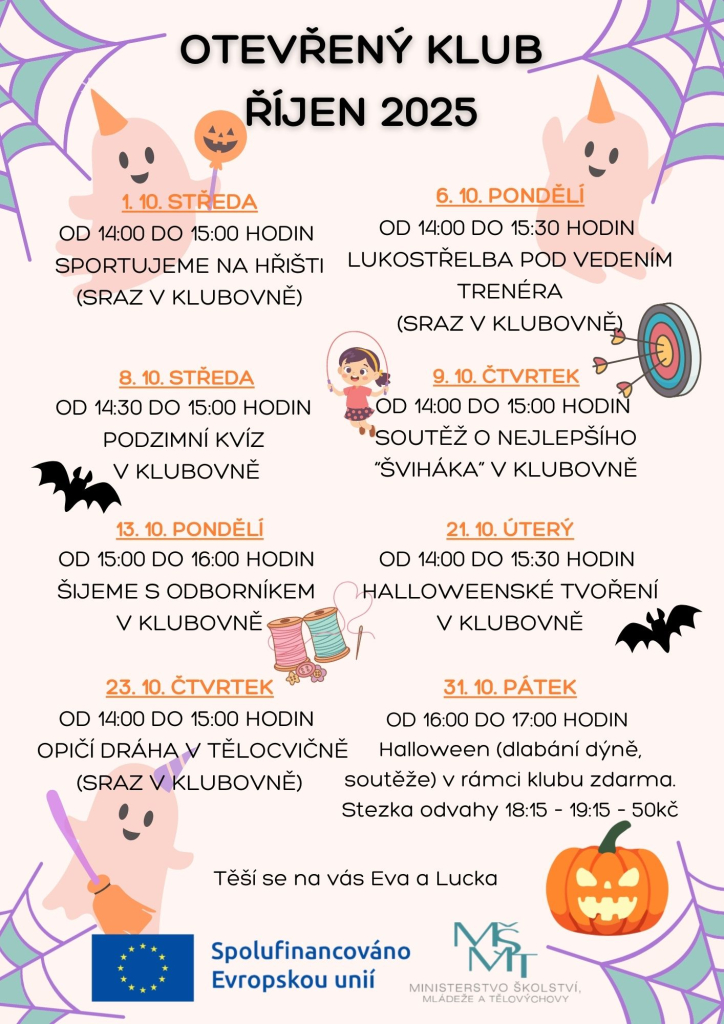 Otevřený klub - program na říjen