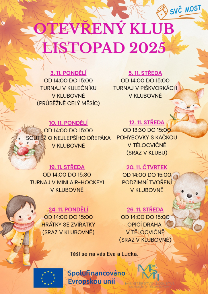 Otevřený klub - program na listopad
