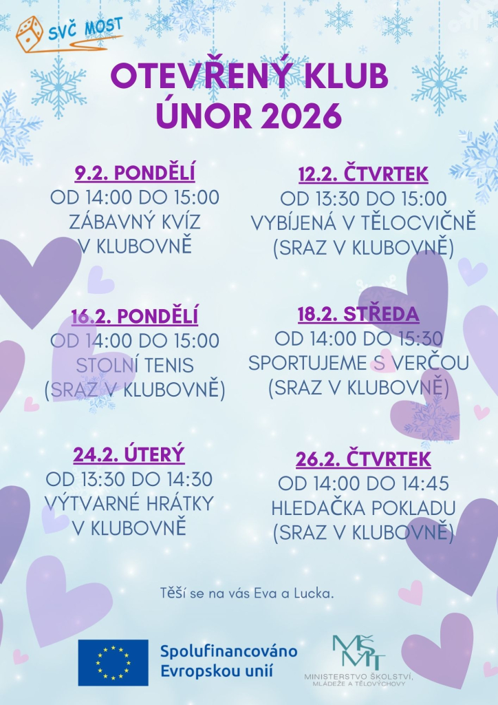 Otevřený klub - program na únor