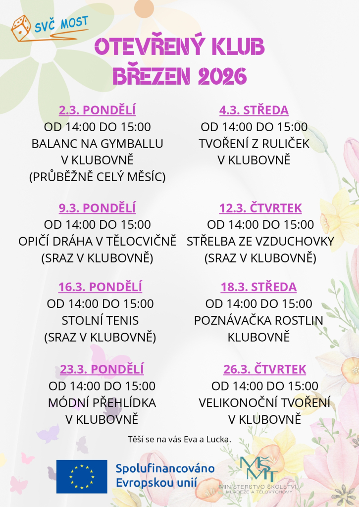 Otevřený klub - program na březen