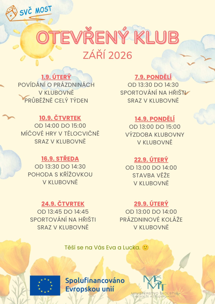 Otevřený klub - program na září