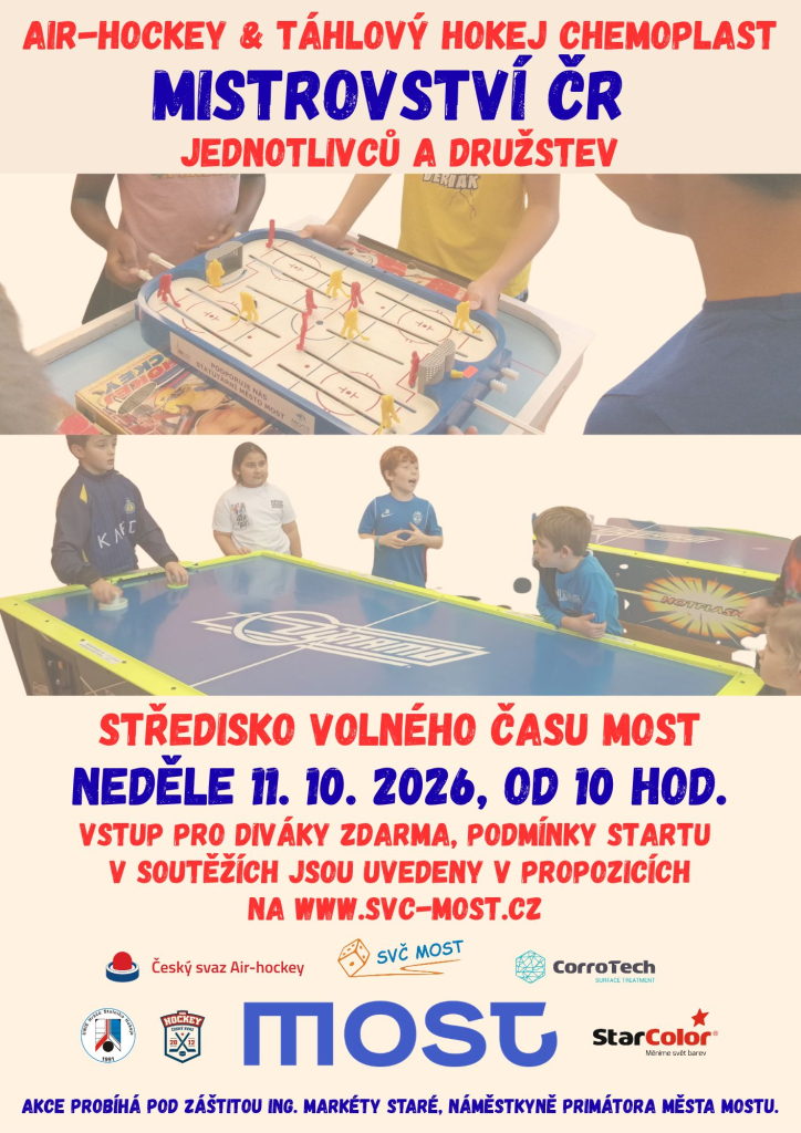 Mistrovství ČR - air-hockey & táhlový hokej Chemoplast