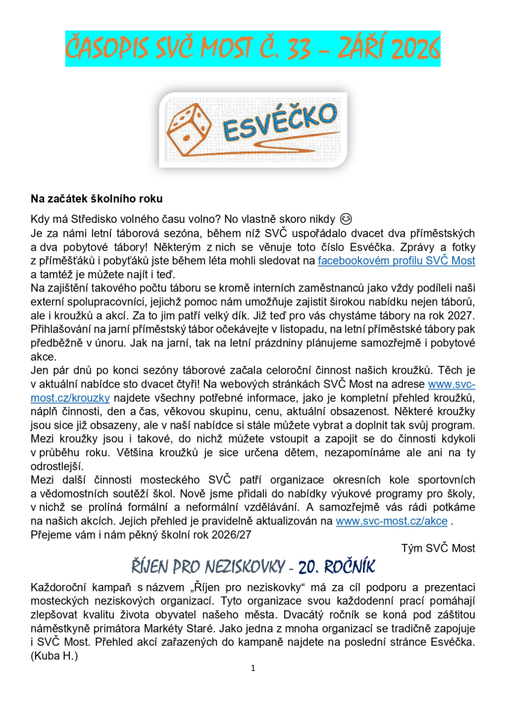 Vychází Esvéčko č. 33