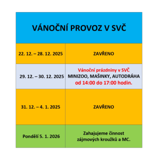 Vánoční provoz SVČ Most