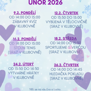 Otevřený klub - program na únor