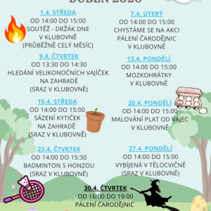 Otevřený klub - program na duben