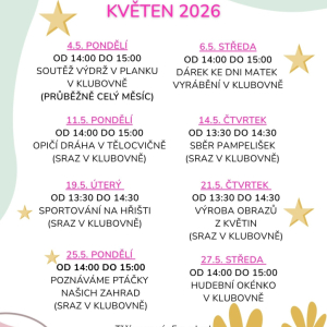 Otevřený klub - program na květen